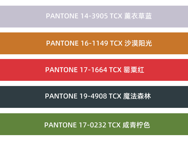 潘通225秋冬色彩趋势报告